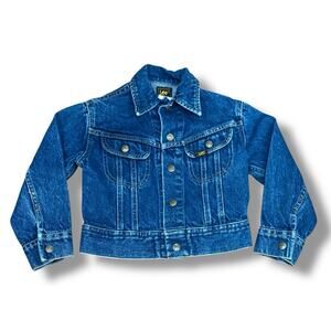 Vintage Lee Boys Size 7 Blue Denim Jacket
